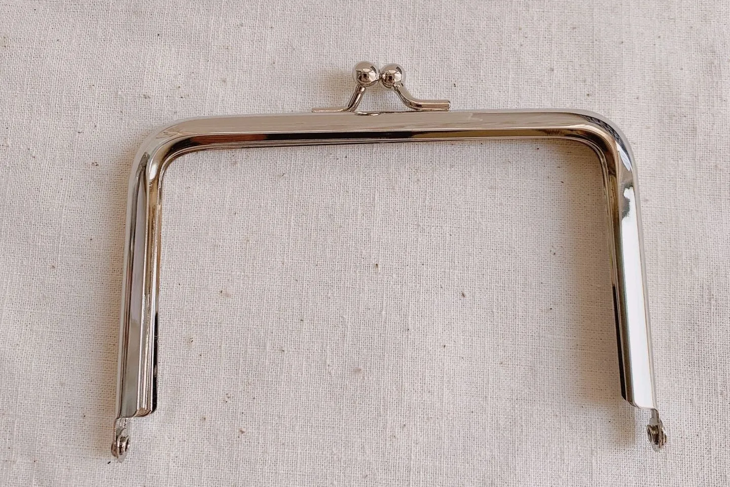 10.5cm Silver Purse Frame Kisslock Glue-In Style Bag Clip 10.5cm x 7cm