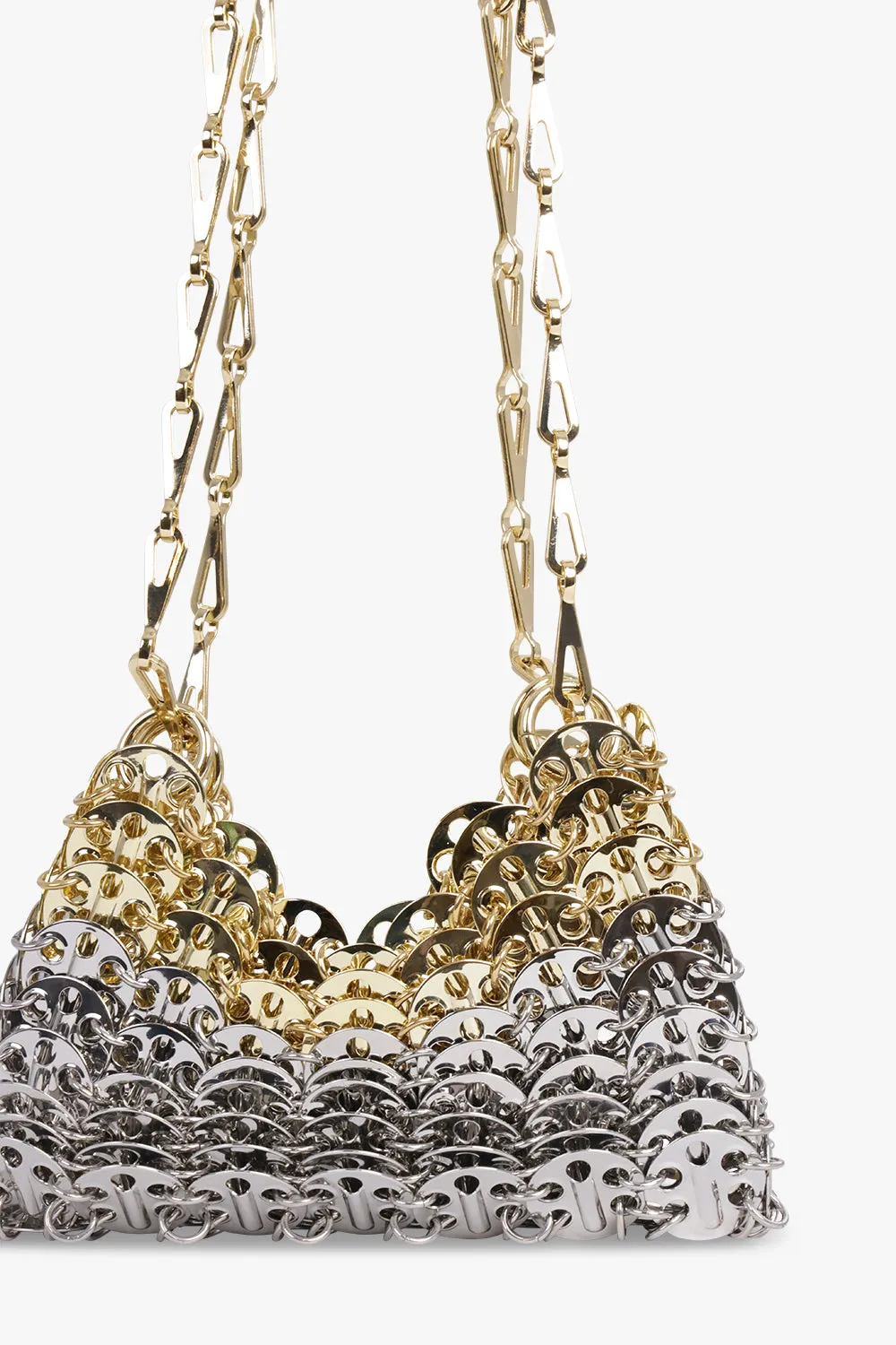 1970 NANO CHAIN STRAP DISC BAG | SILVER/LIGHT GOLD