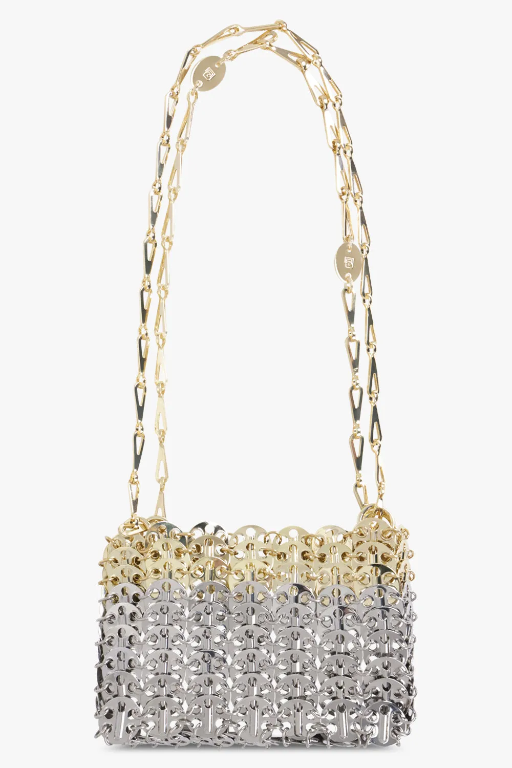 1970 NANO CHAIN STRAP DISC BAG | SILVER/LIGHT GOLD