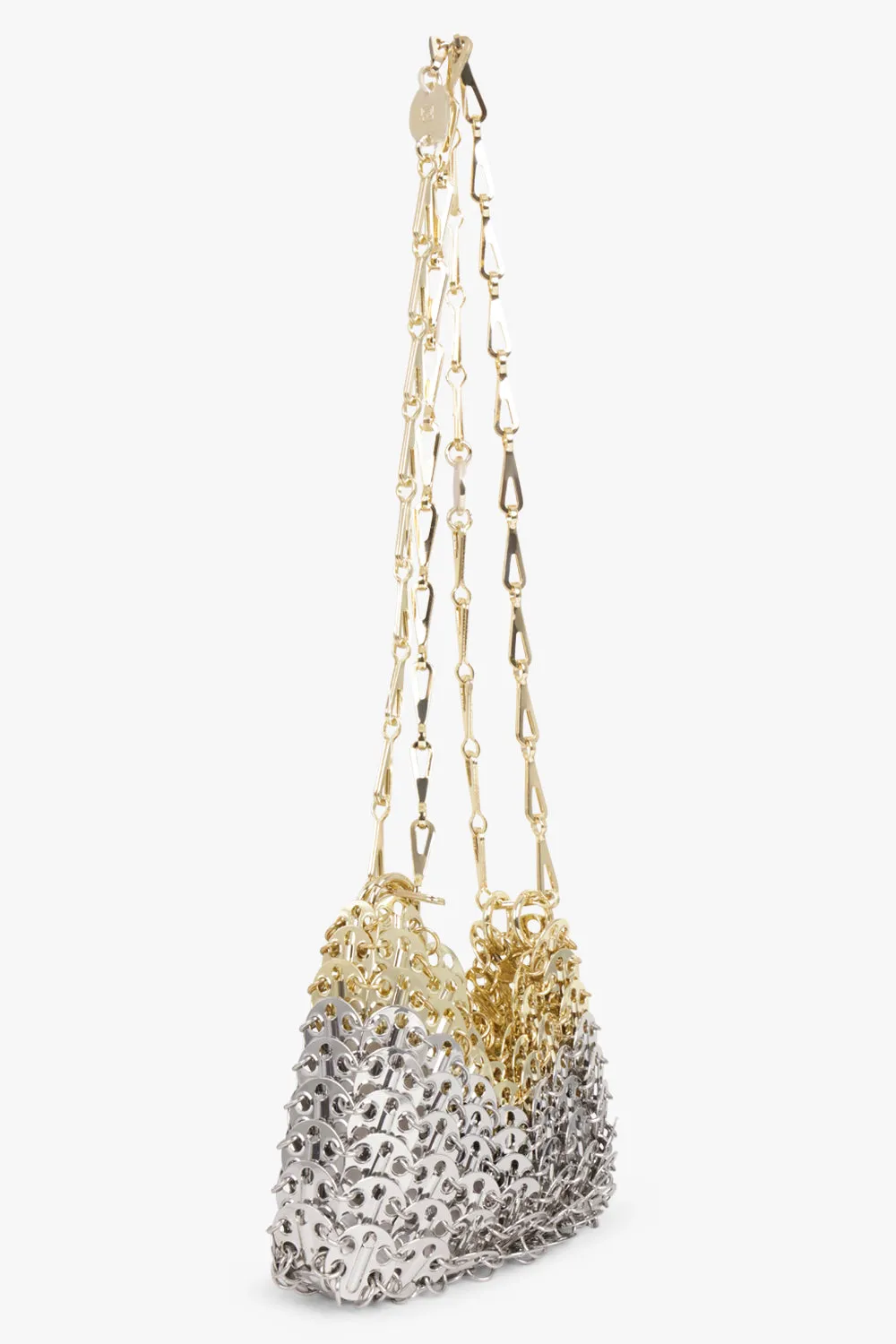 1970 NANO CHAIN STRAP DISC BAG | SILVER/LIGHT GOLD