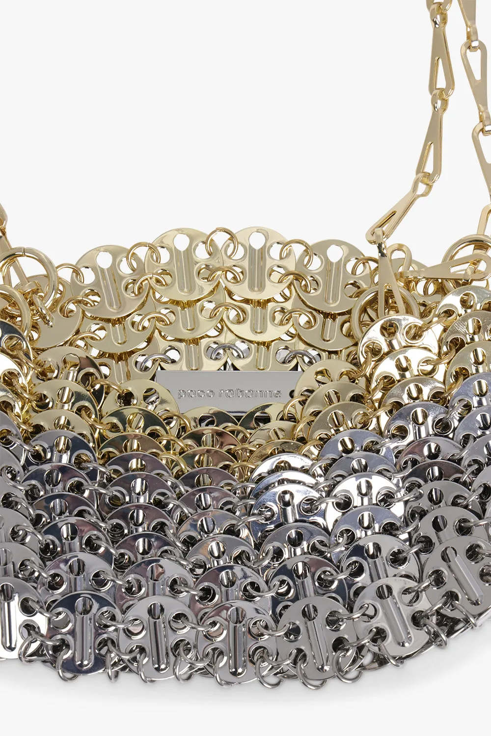 1970 NANO CHAIN STRAP DISC BAG | SILVER/LIGHT GOLD