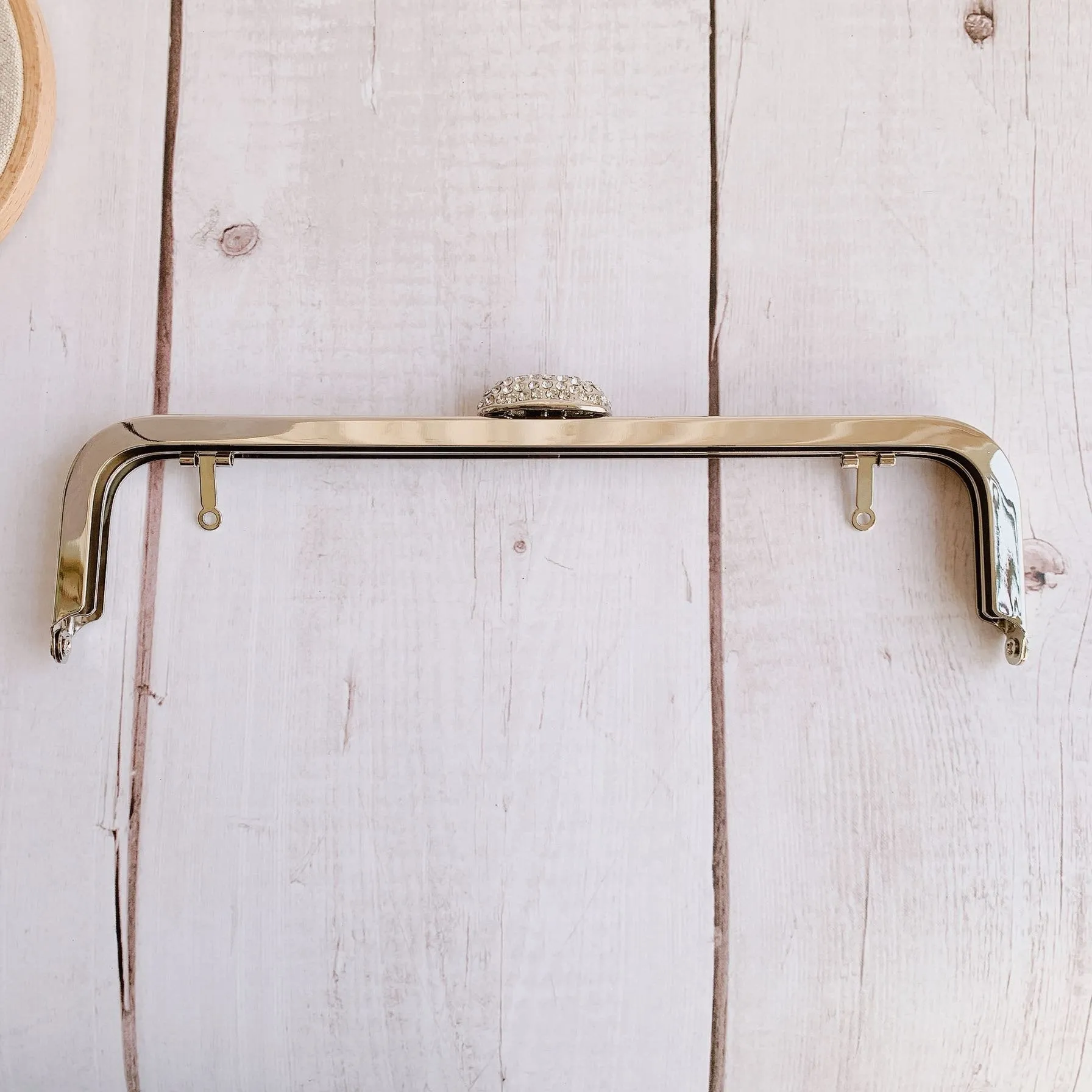 22cm (8") Bronze Purse Frame With Large Kisslock Glue-In Style Closure Frame 22x5.8cm