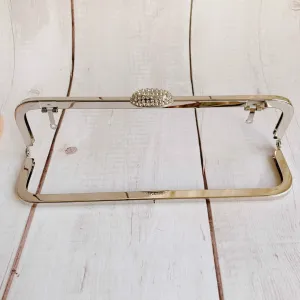 22cm (8") Bronze Purse Frame With Large Kisslock Glue-In Style Closure Frame 22x5.8cm