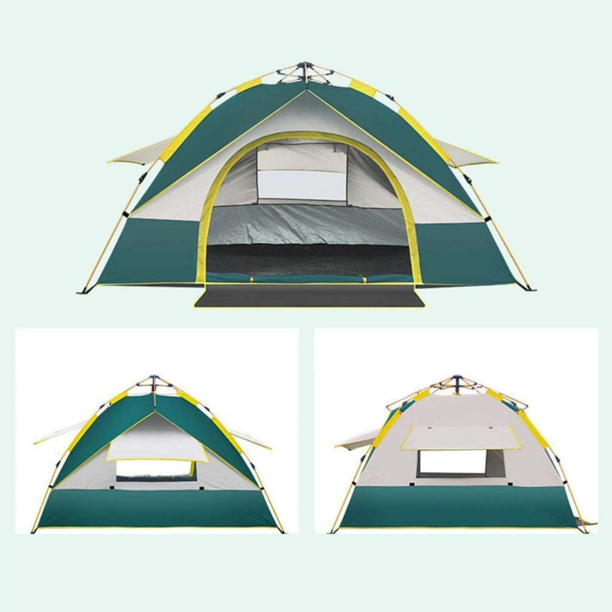 2m x 1.5m x 1.25m One Door, 3 Windows Fully Automatic Pop-up Camping Tent JG20375530