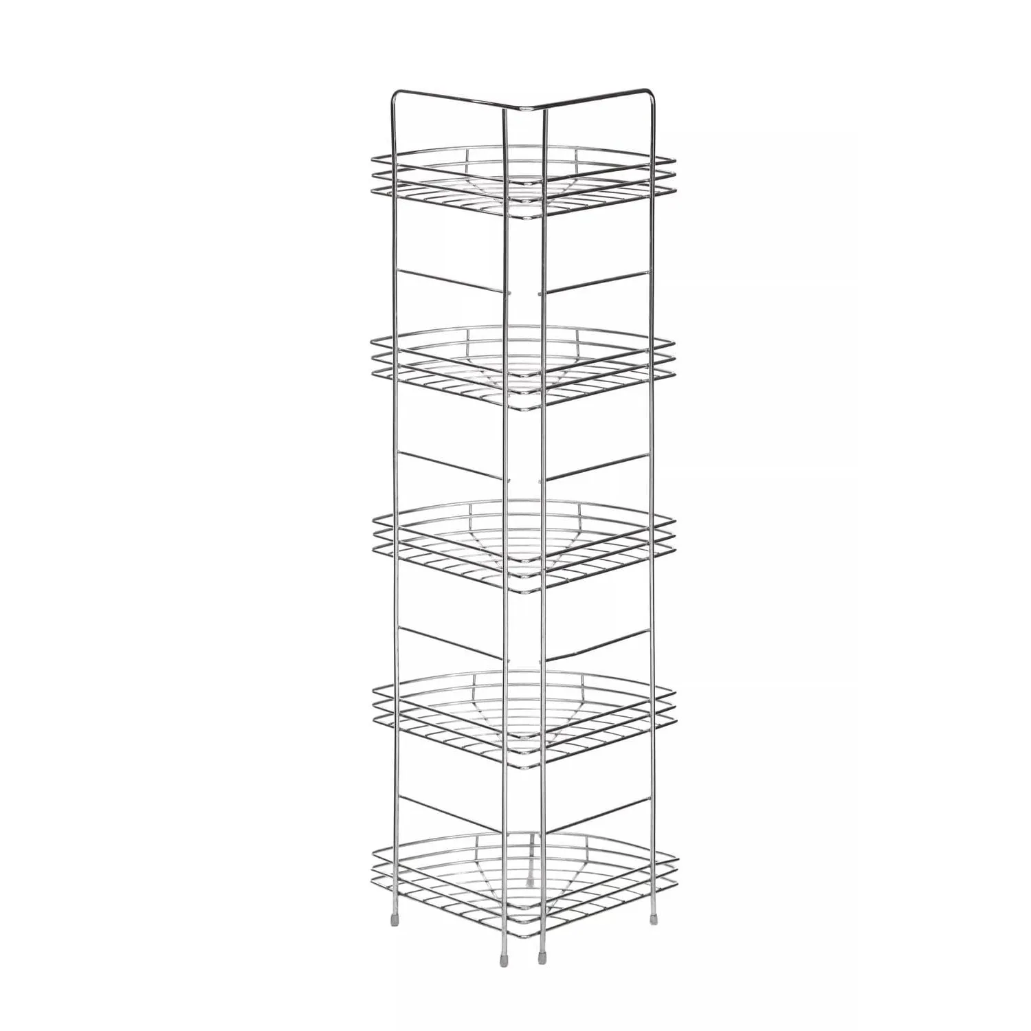 5 Tier Chrome Bathroom Corner Storage Rack