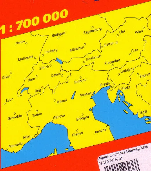 Alpine Countries - The Alps Hallwag Map