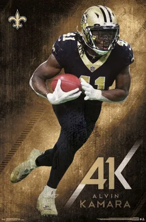 Alvin Kamara "AK-41" New Orleans Saints Running Back NFL Action Wall Poster - Trends International