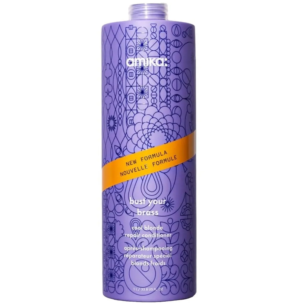 Amika Bust Your Brass Cool Blonde Repair Shampoo & Conditioner Twin 2 x 1000ml