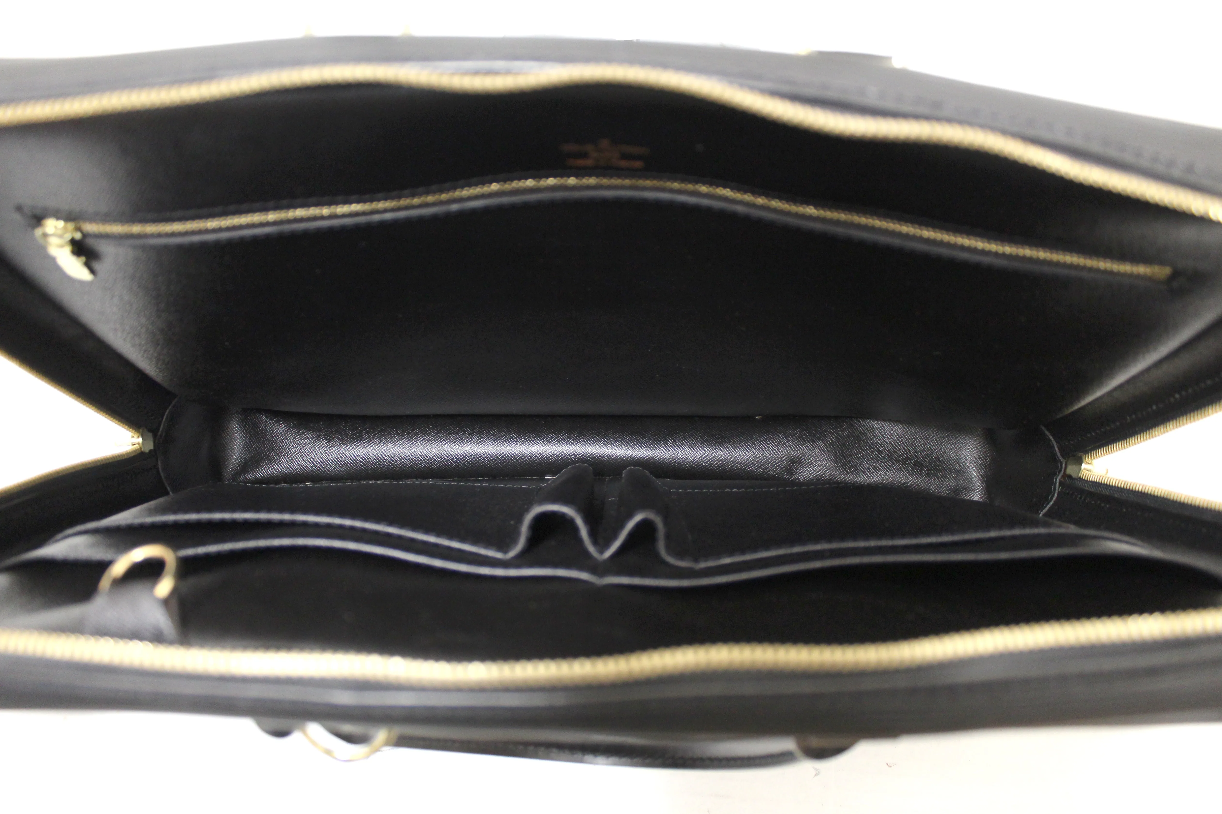 Authentic Louis Vuitton Black Epi Leather Porte-Documents Voyage Briefcase Business Bag