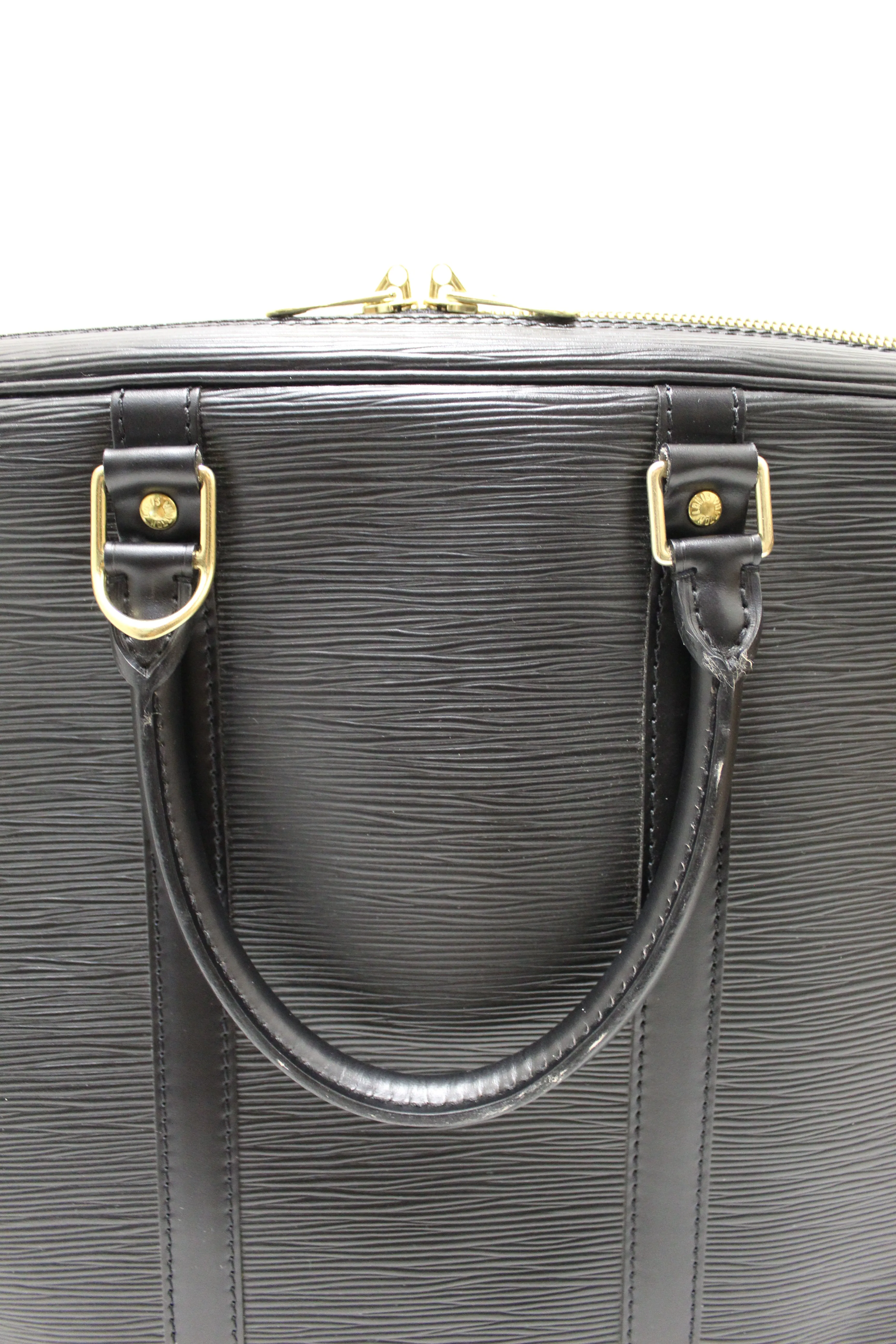 Authentic Louis Vuitton Black Epi Leather Porte-Documents Voyage Briefcase Business Bag
