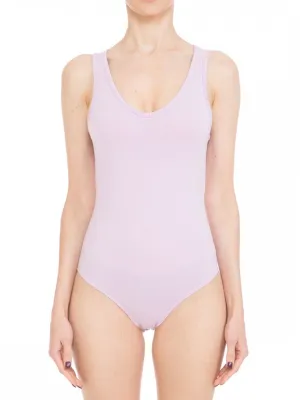 Basic Solid Sleeveless V-neck Stretchy Bodysuit Top ( FWT1011 ) - NEW COLORS !