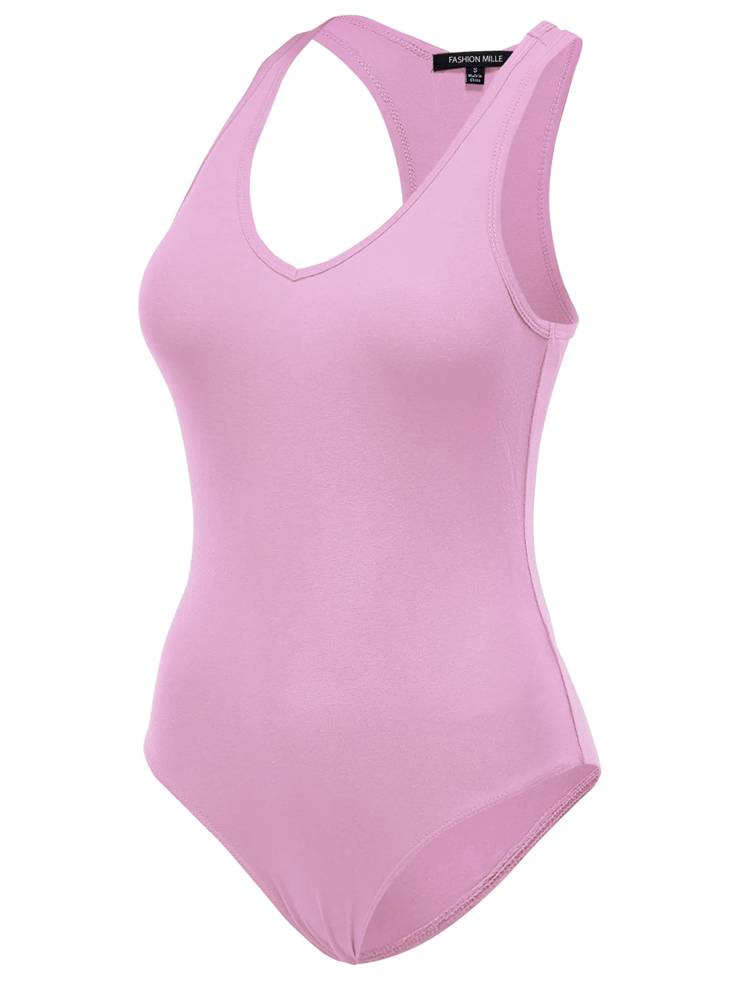Basic Solid Sleeveless V-neck Stretchy Bodysuit Top ( FWT1011 ) - NEW COLORS !