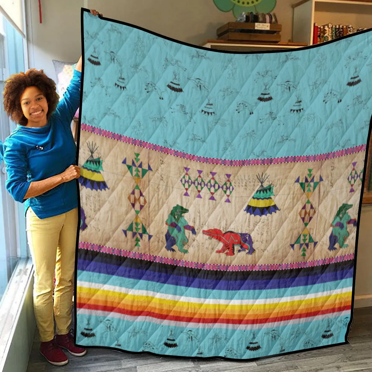 Bear Ledger Sky 2 Lightweight & Breathable Quilt With Edge-wrapping Strips