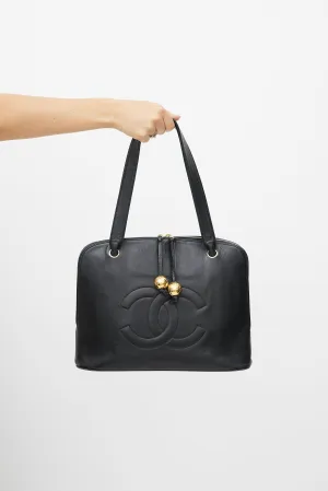 Black & Gold Dome CC Leather Bag