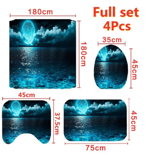 Blue Moon Shower Curtain Set