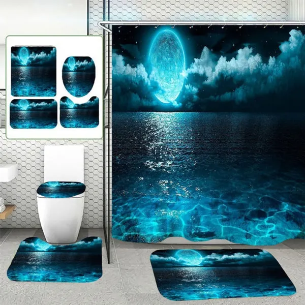 Blue Moon Shower Curtain Set