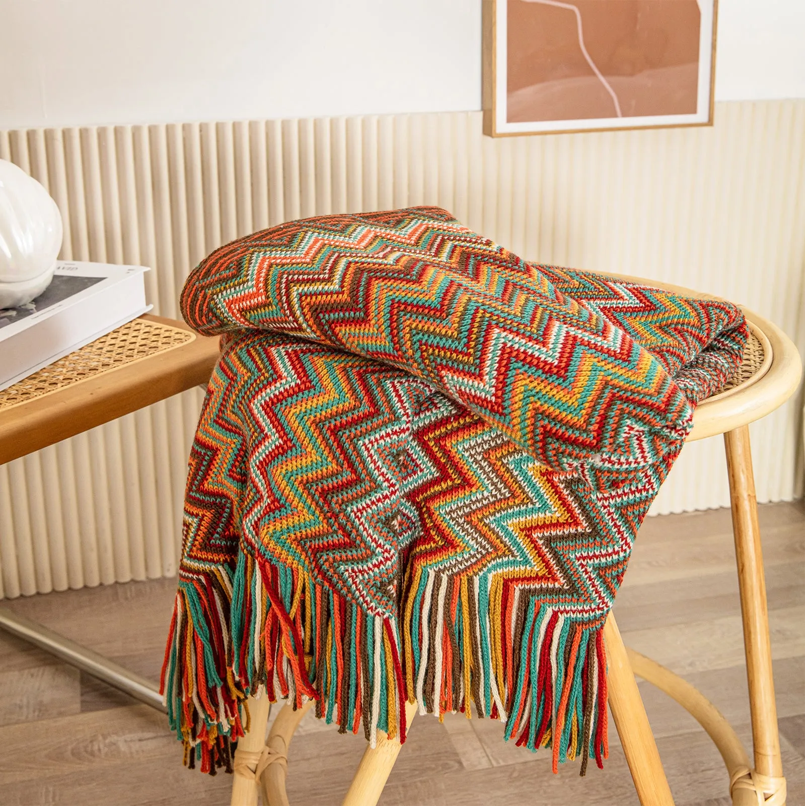 Bohemia Color Mixed Knitted Throw