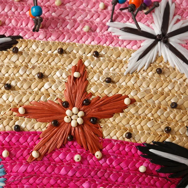 Bohemian Starfish Straw Tote Bag