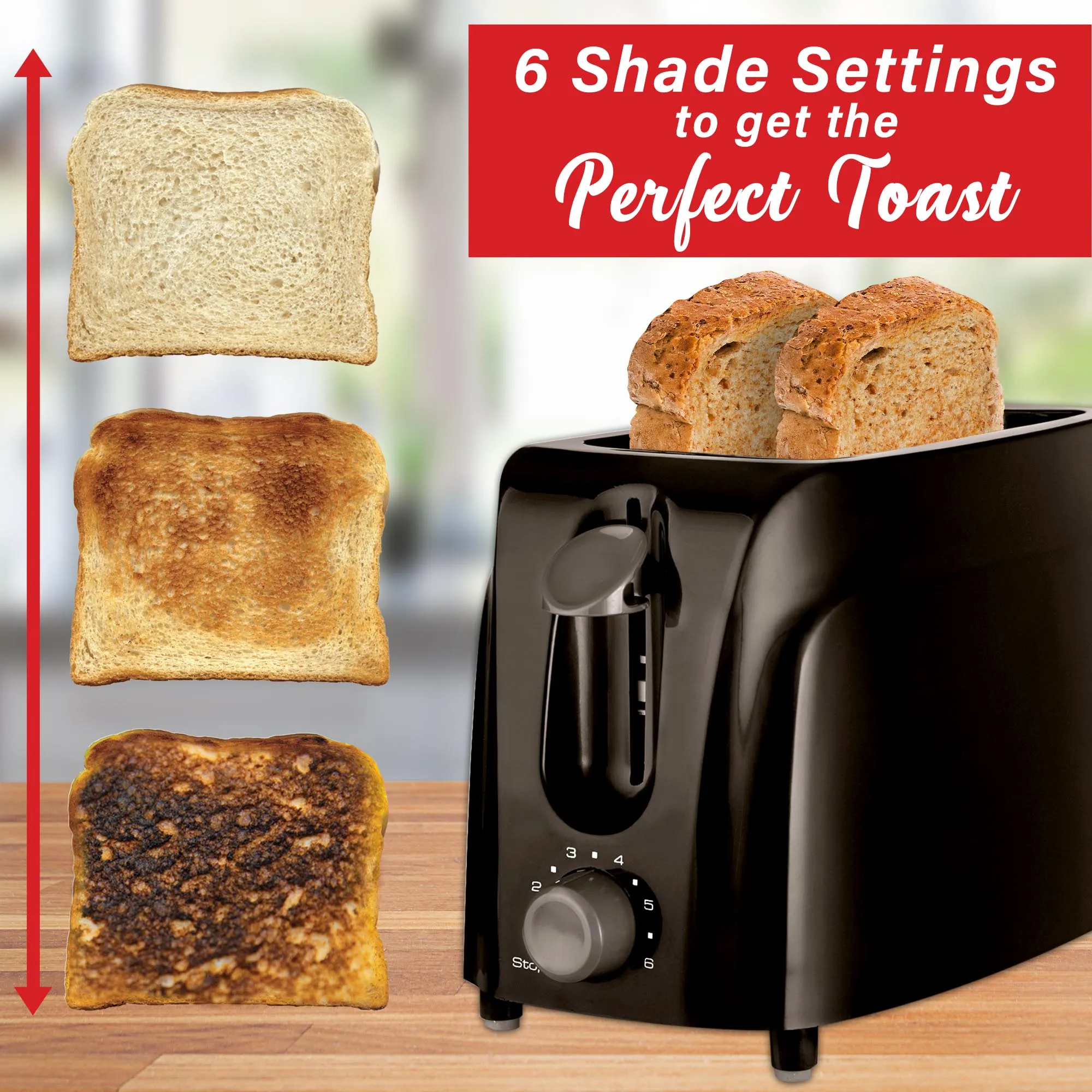Brentwood TS-260B Cool Touch 2-Slice Toaster, Black