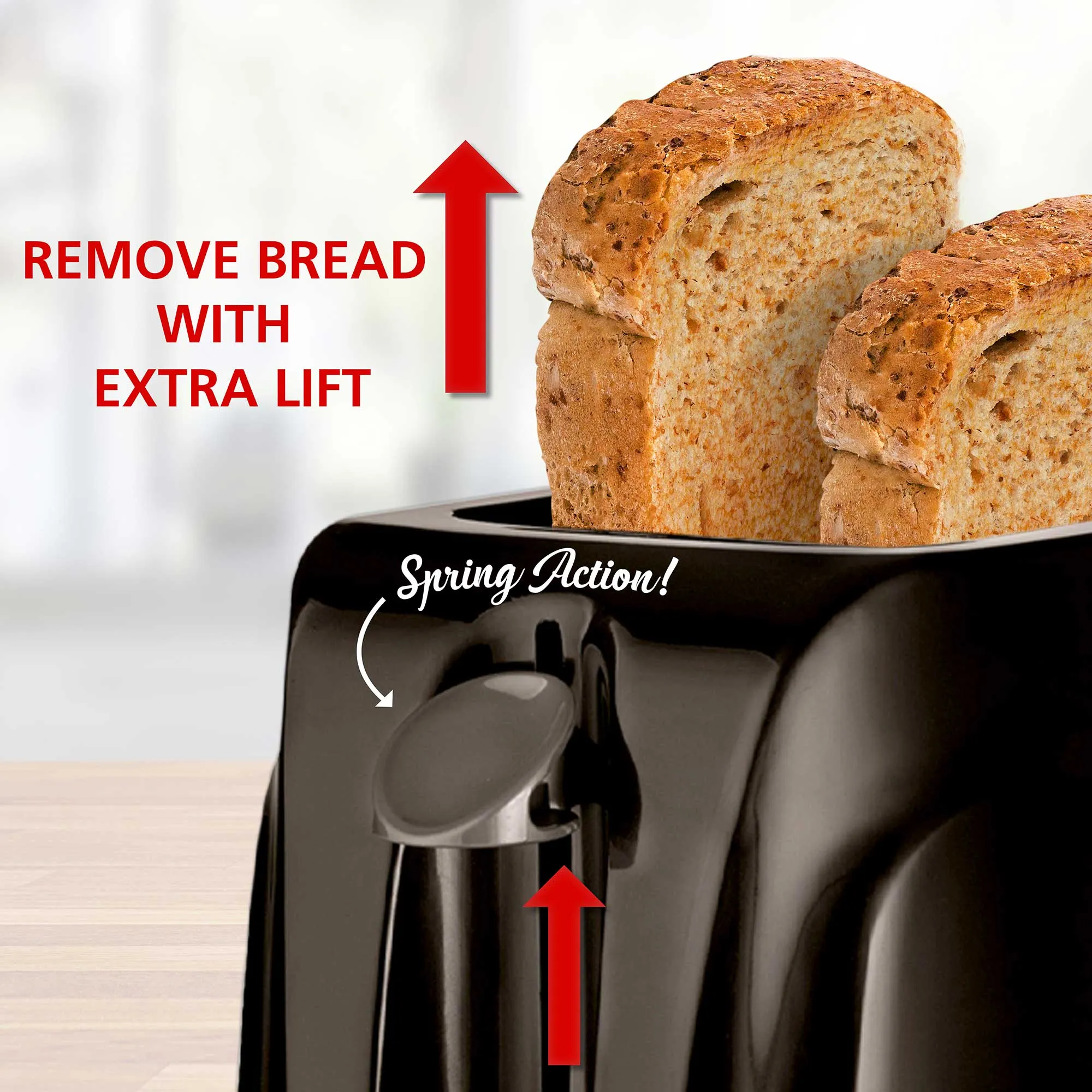 Brentwood TS-260B Cool Touch 2-Slice Toaster, Black