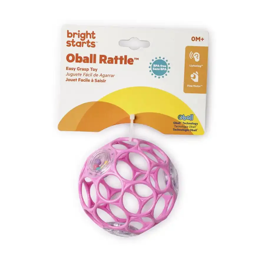 Bright Starts Oball Rattle Easy-Grasp Toy (Pink)