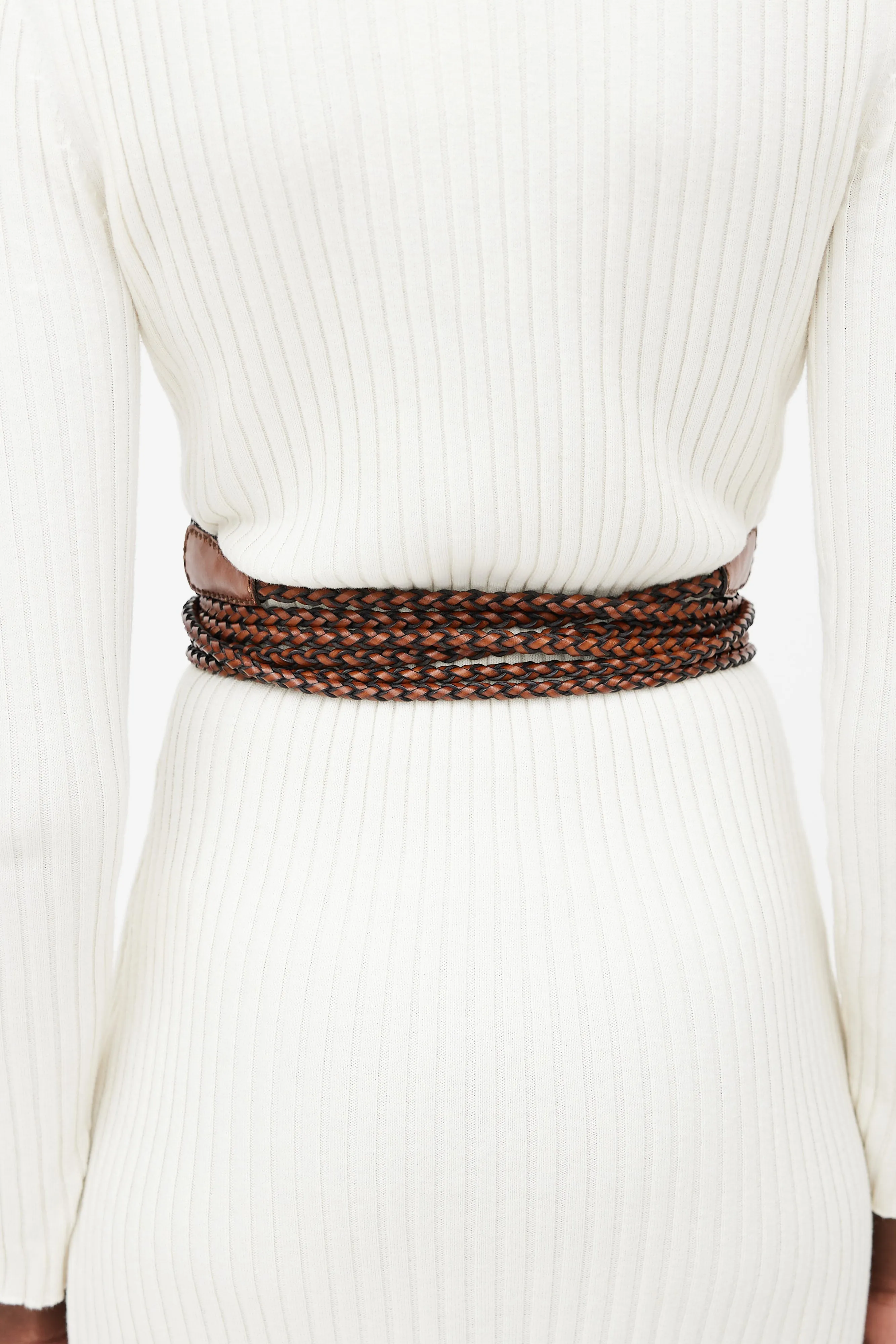 Brown Woven Crown Me Wrap Belt