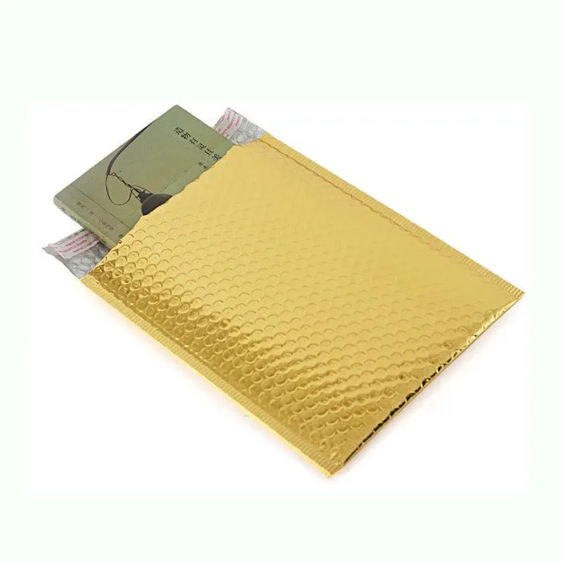 Bubble Pouch Mailer Bags Self-Seal Padded Envelope Metallic Gold