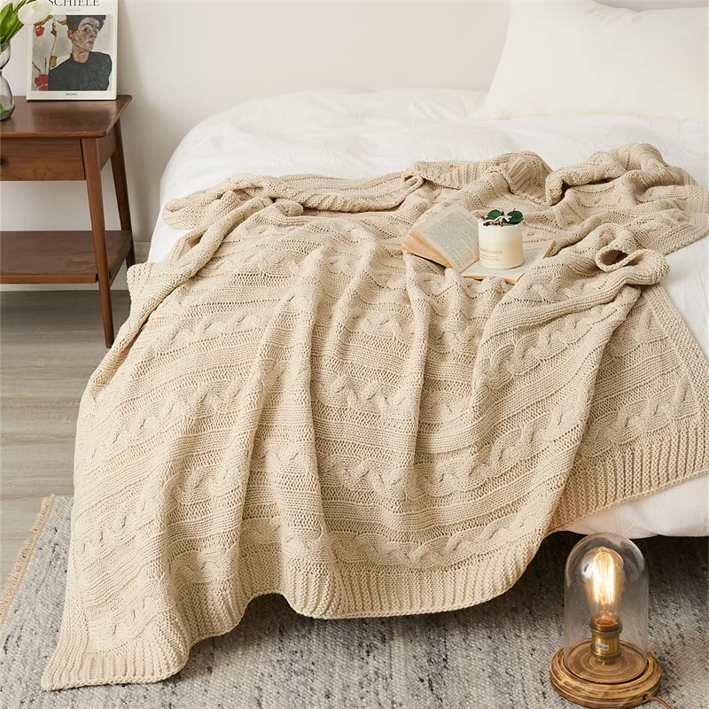 Cable Knitted Throw Pillow Cover Set