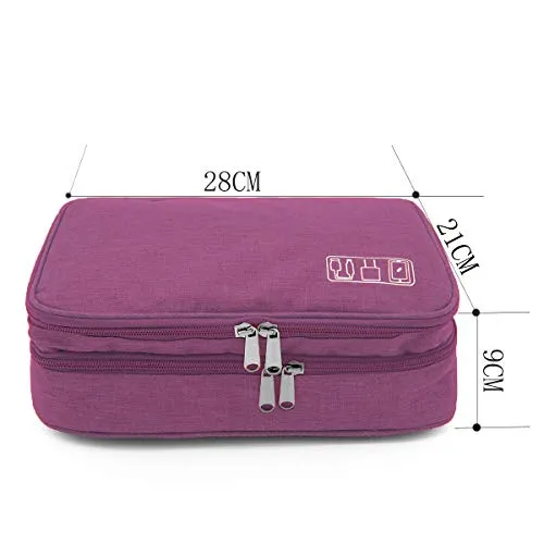 Cable organizer bag Waterproof cable bag Fixed plate bag Electronic bag Double layer