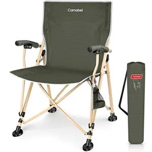 Camabel Portable Folding Camping Chair Hold Up 330lb Adult Outdoor Beach Chair Green Model No. ET348