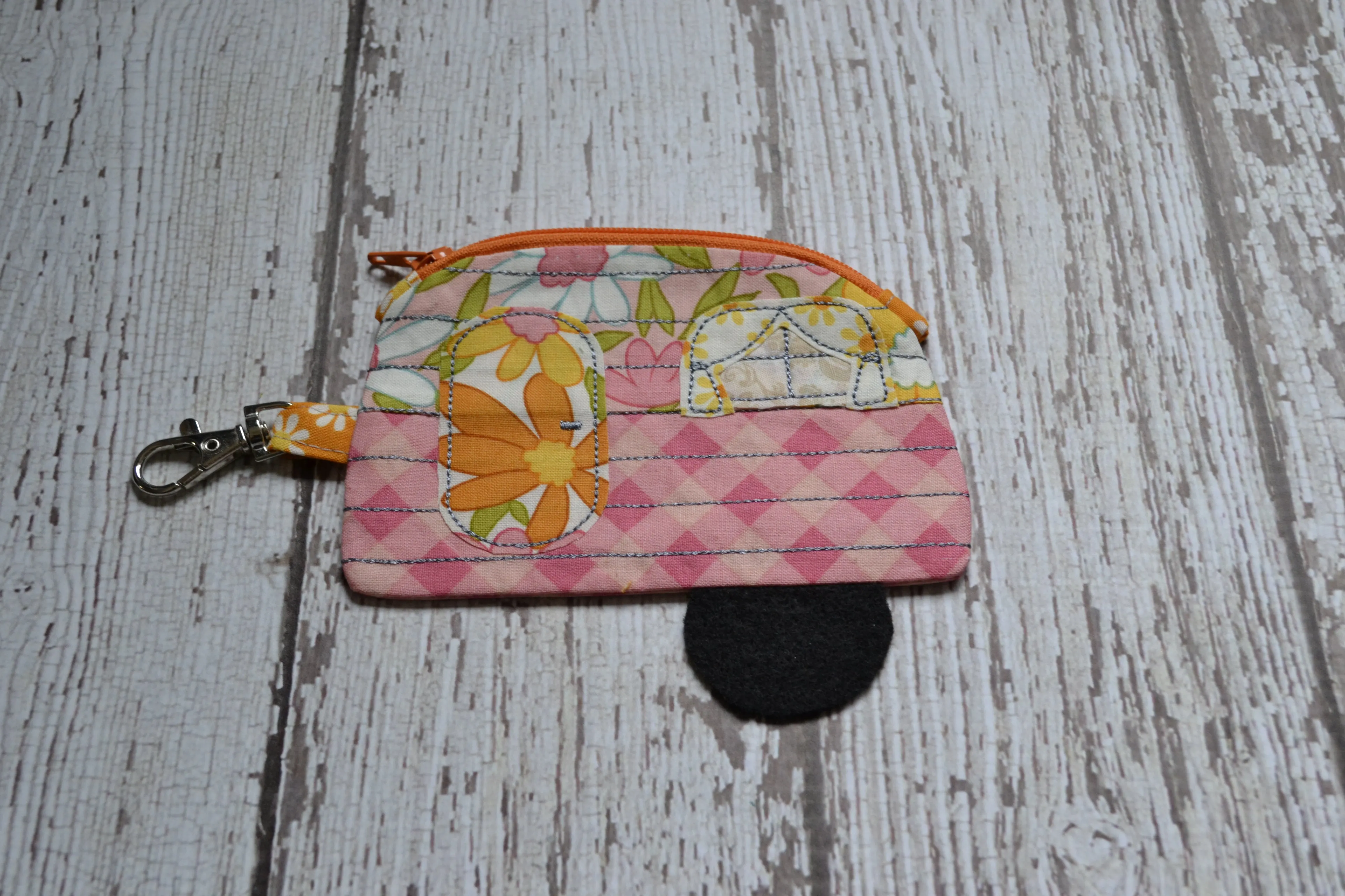 Camper Shaped Coin Purse -Re-Purposed Fabric - Group J - (3)