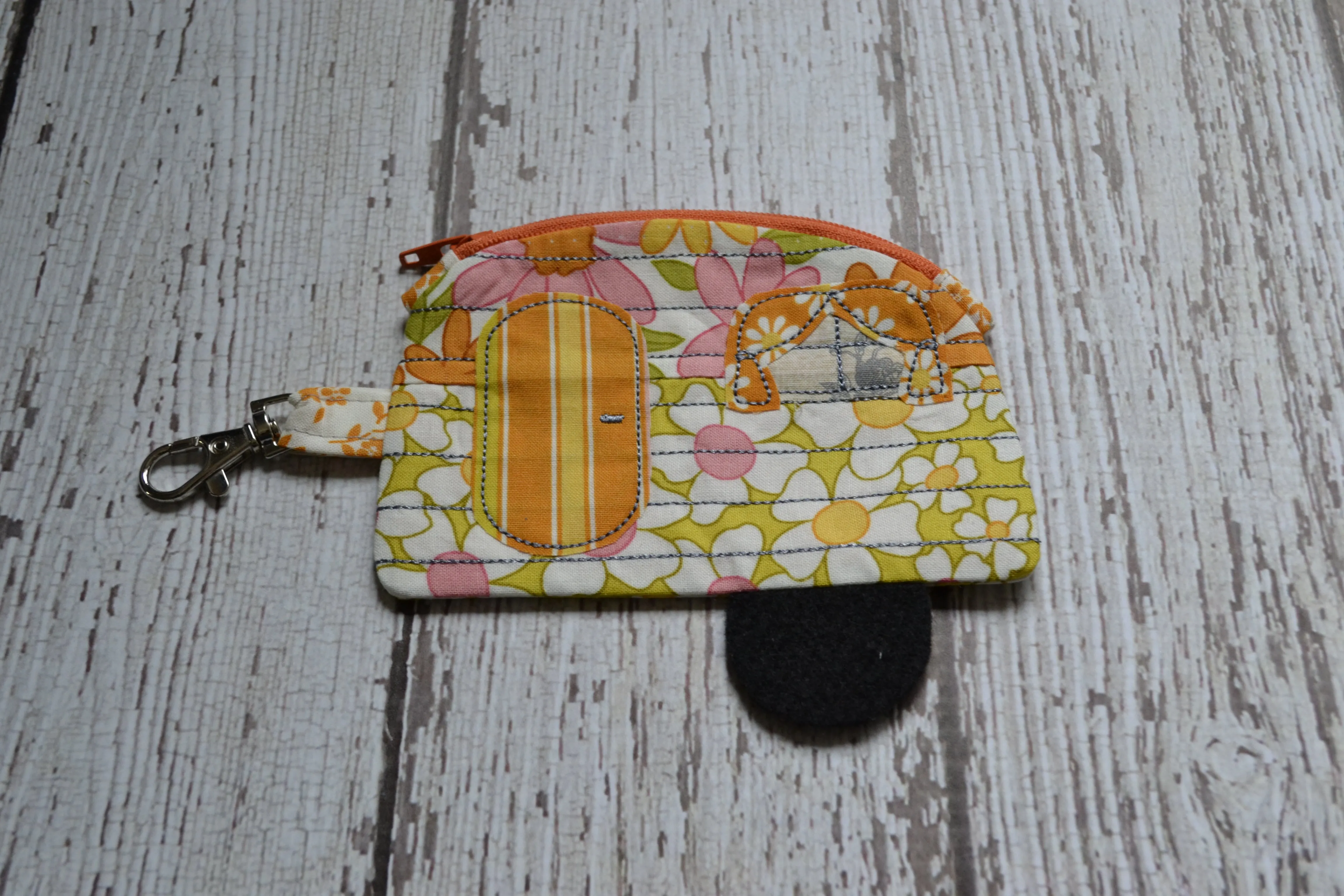 Camper Shaped Coin Purse -Re-Purposed Fabric - Group J - (3)