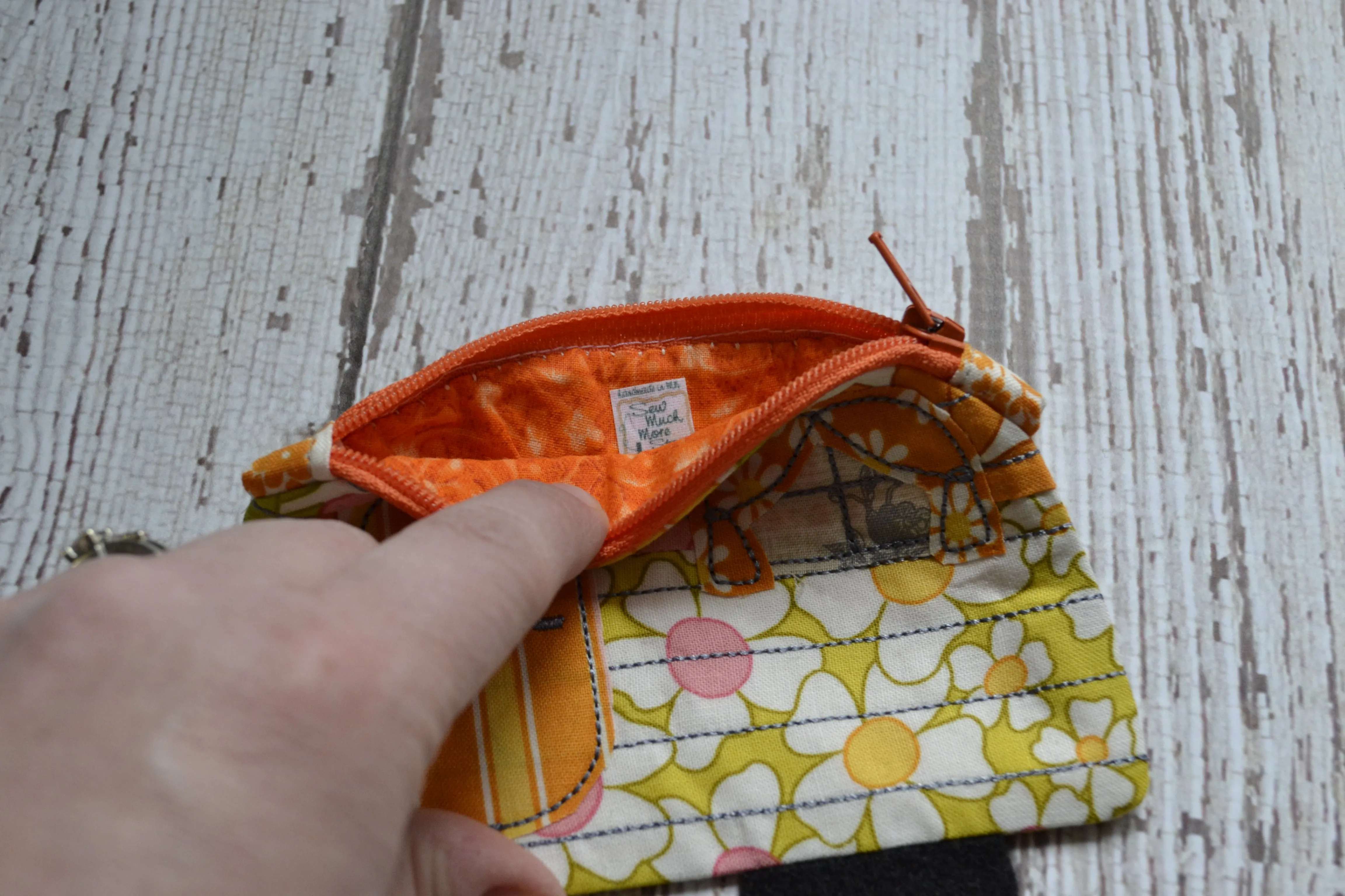 Camper Shaped Coin Purse -Re-Purposed Fabric - Group J - (3)