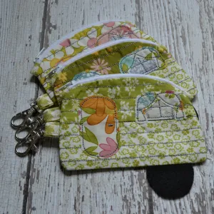 Camper Shaped Coin Purse -Re-Purposed Fabric - Group K - (3)