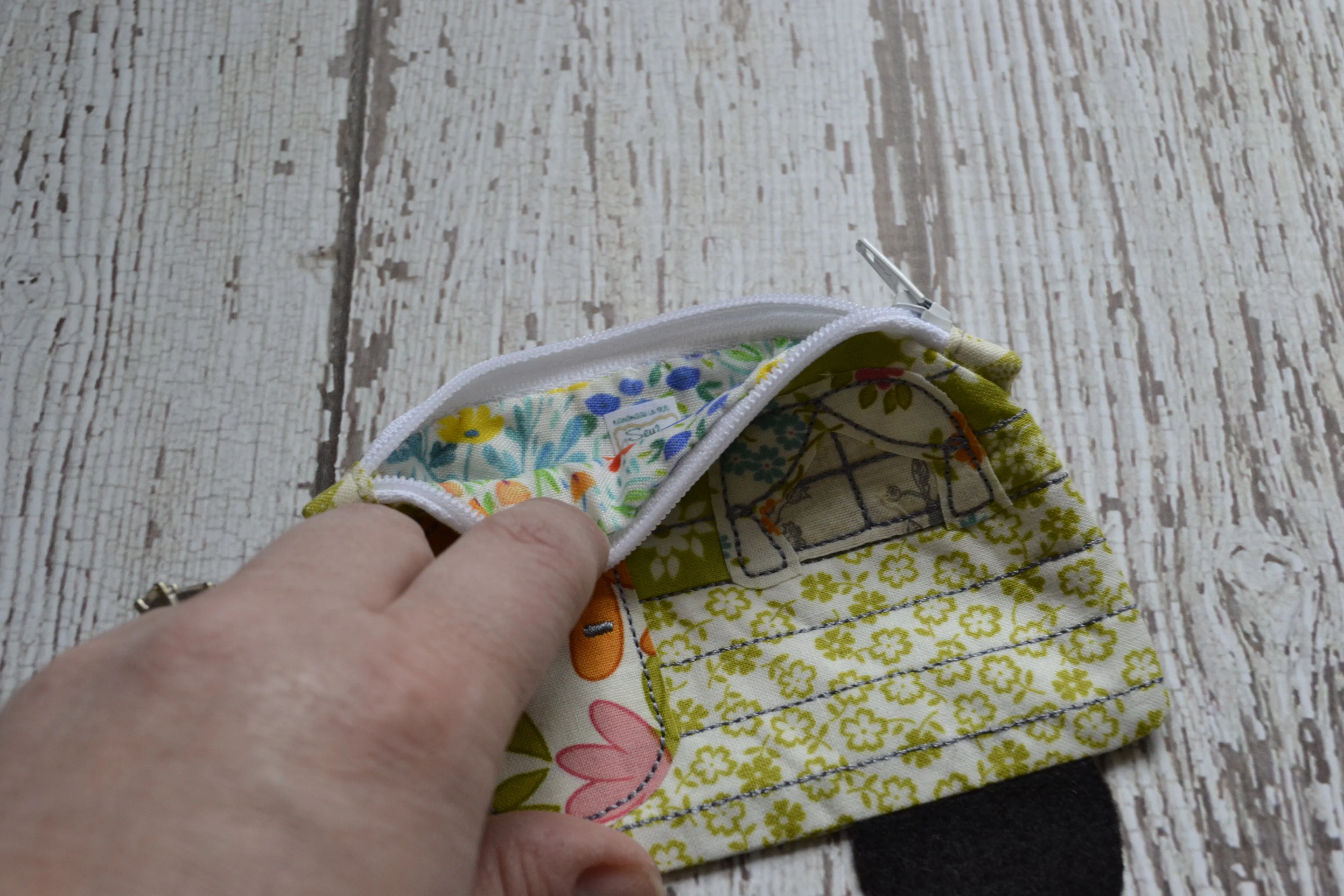 Camper Shaped Coin Purse -Re-Purposed Fabric - Group K - (3)