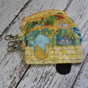 Camper Shaped Coin Purse -Re-Purposed Fabric - Group Q - (3)
