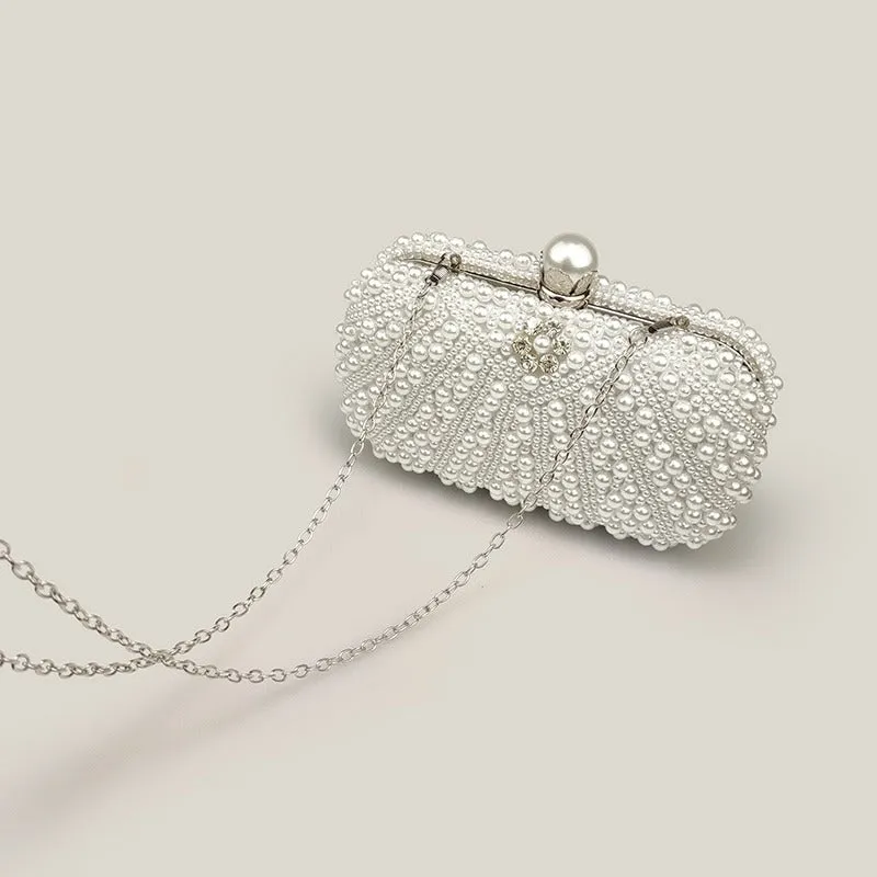 Celebrity Diamond Pearl High-End French Clutch Bag