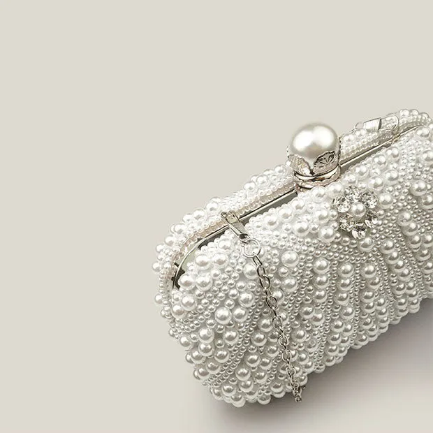 Celebrity Diamond Pearl High-End French Clutch Bag