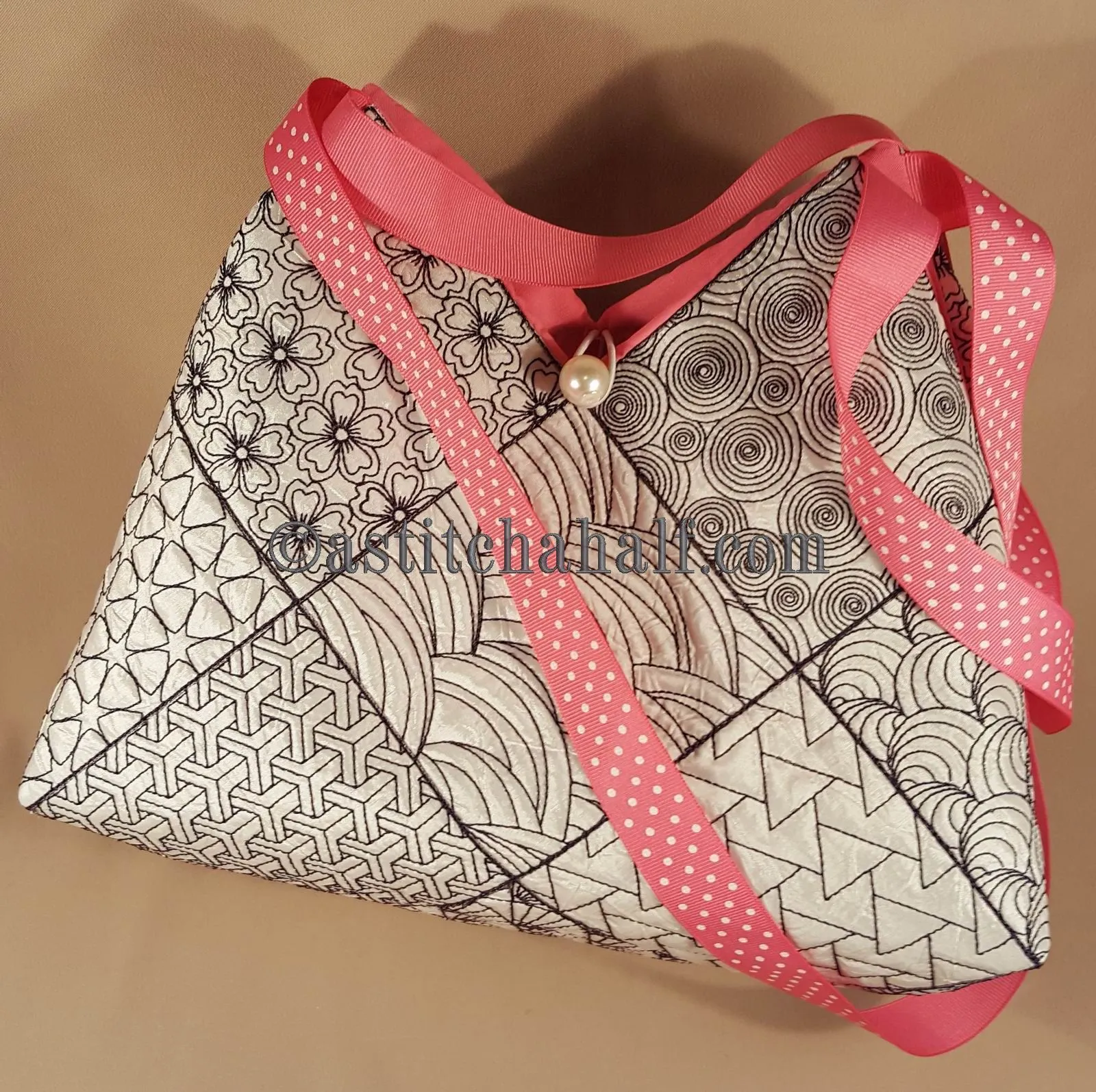 Cherry Blossom Sashiko Tote Bag and Quilt Blocks