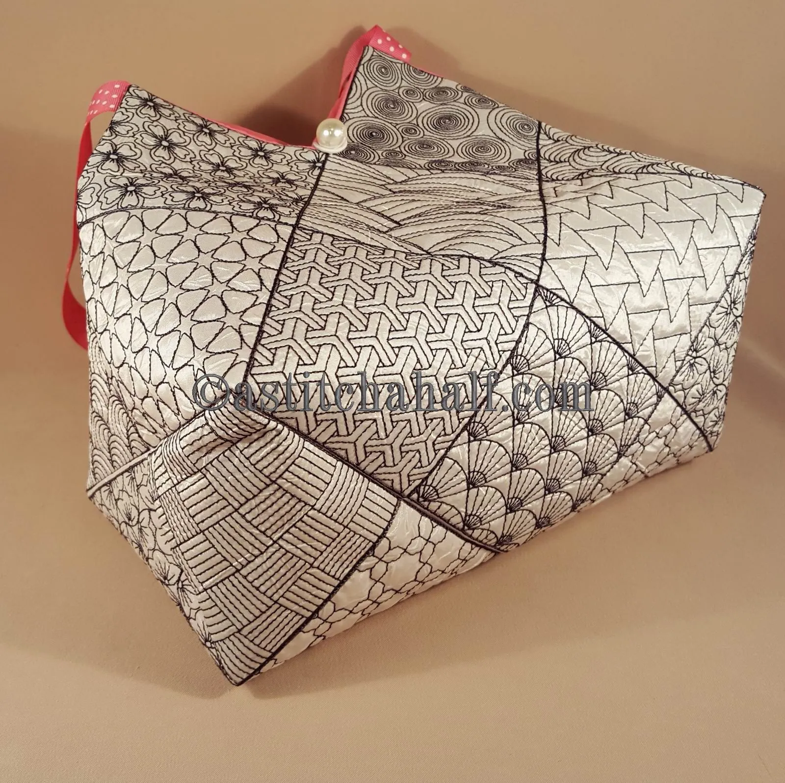 Cherry Blossom Sashiko Tote Bag and Quilt Blocks