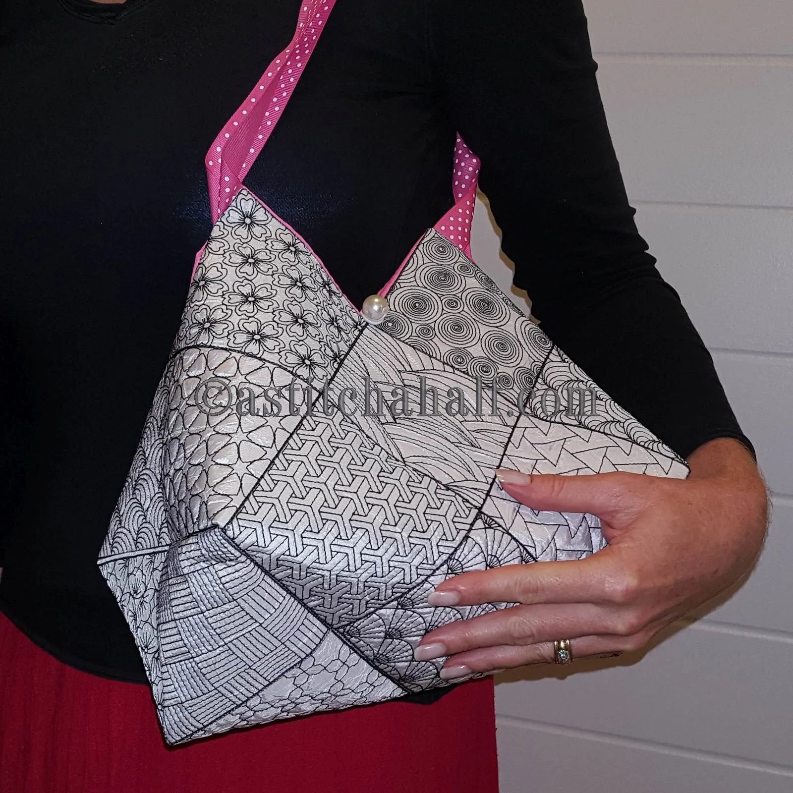 Cherry Blossom Sashiko Tote Bag and Quilt Blocks