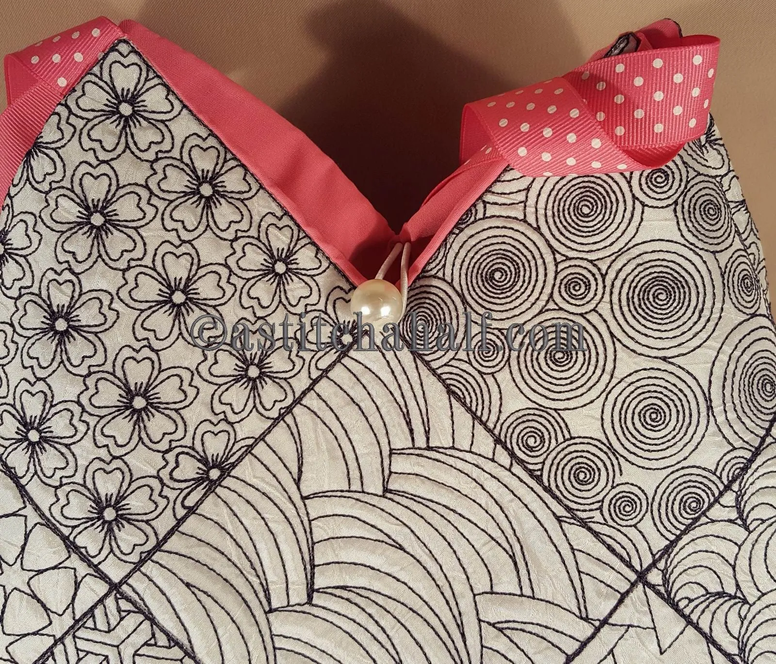Cherry Blossom Sashiko Tote Bag and Quilt Blocks