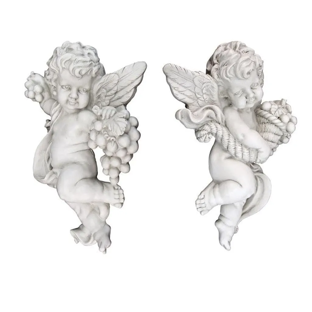 Cherub's Harvest Angel Wall Sculpture Set by Design Toscano