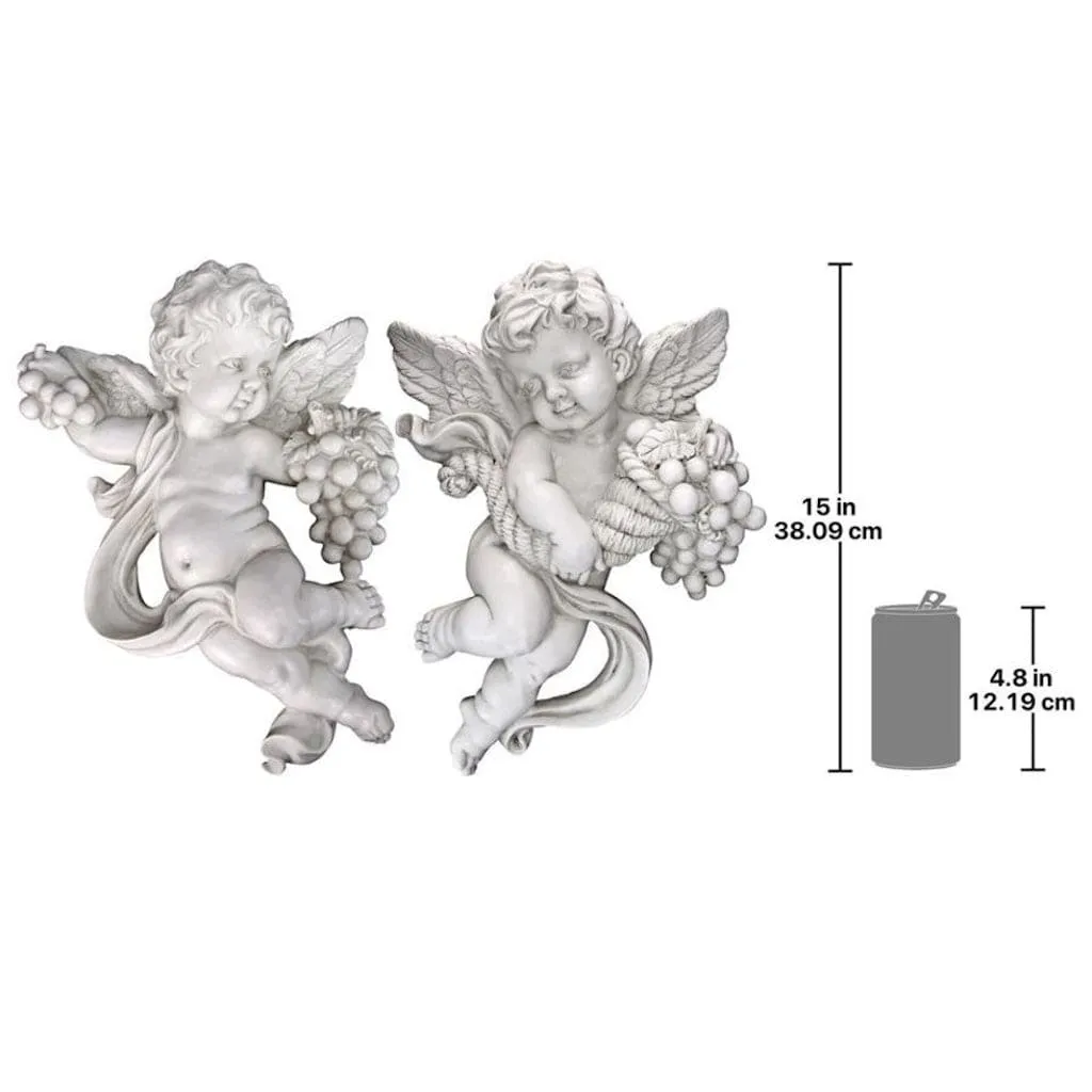 Cherub's Harvest Angel Wall Sculpture Set by Design Toscano