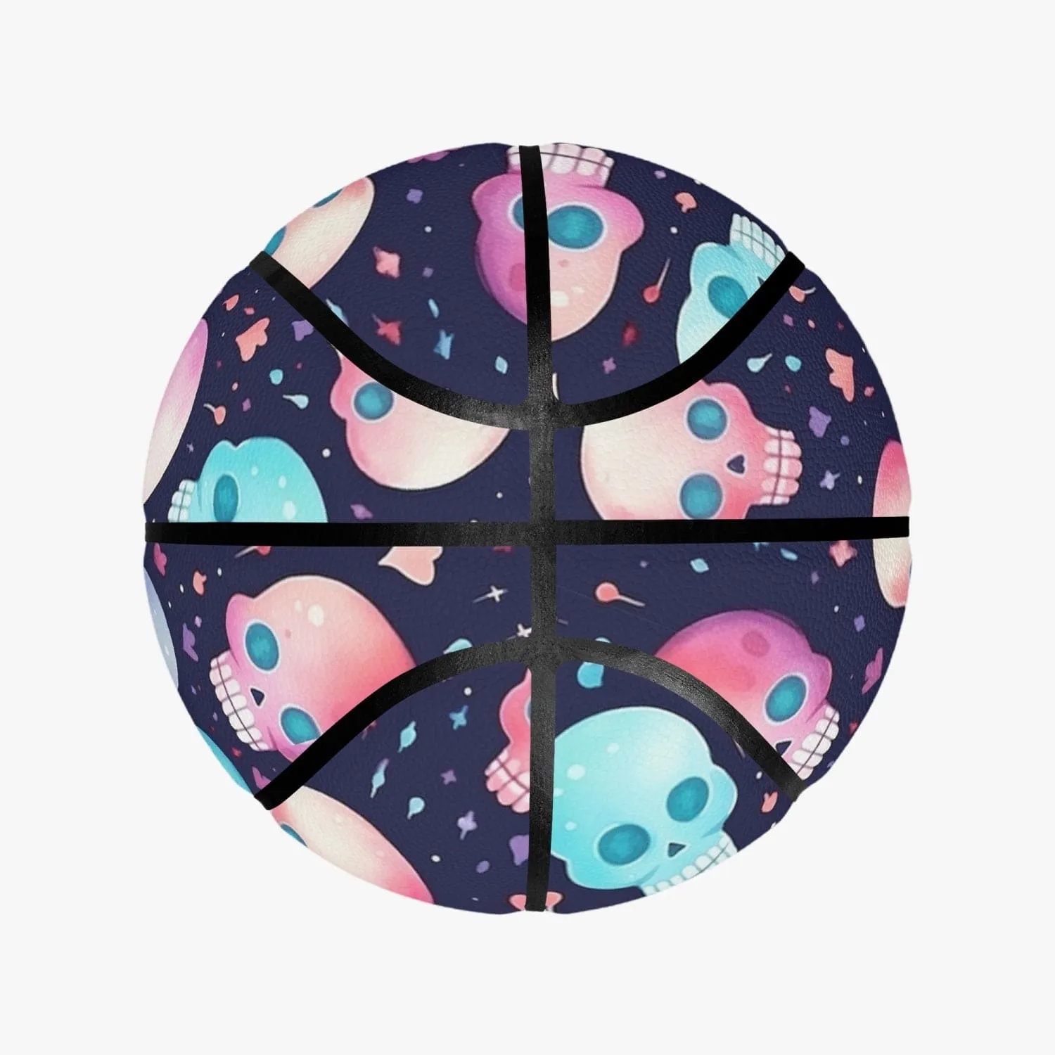 Colorful Pastel Skulls Basketball - Eight Panel Printed
