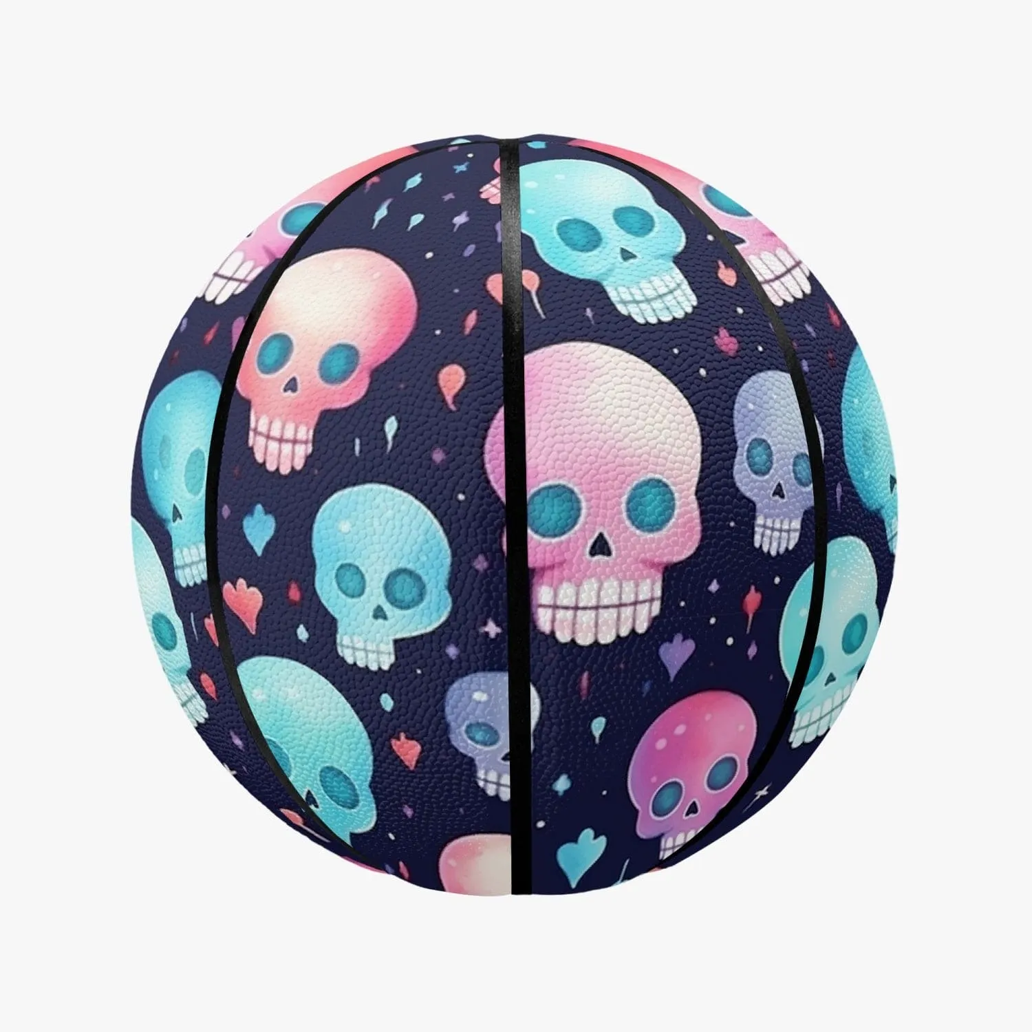 Colorful Pastel Skulls Basketball - Eight Panel Printed