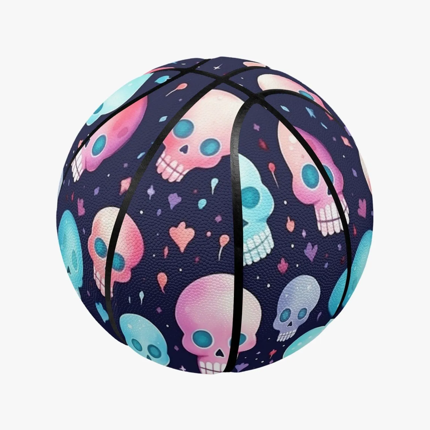 Colorful Pastel Skulls Basketball - Eight Panel Printed