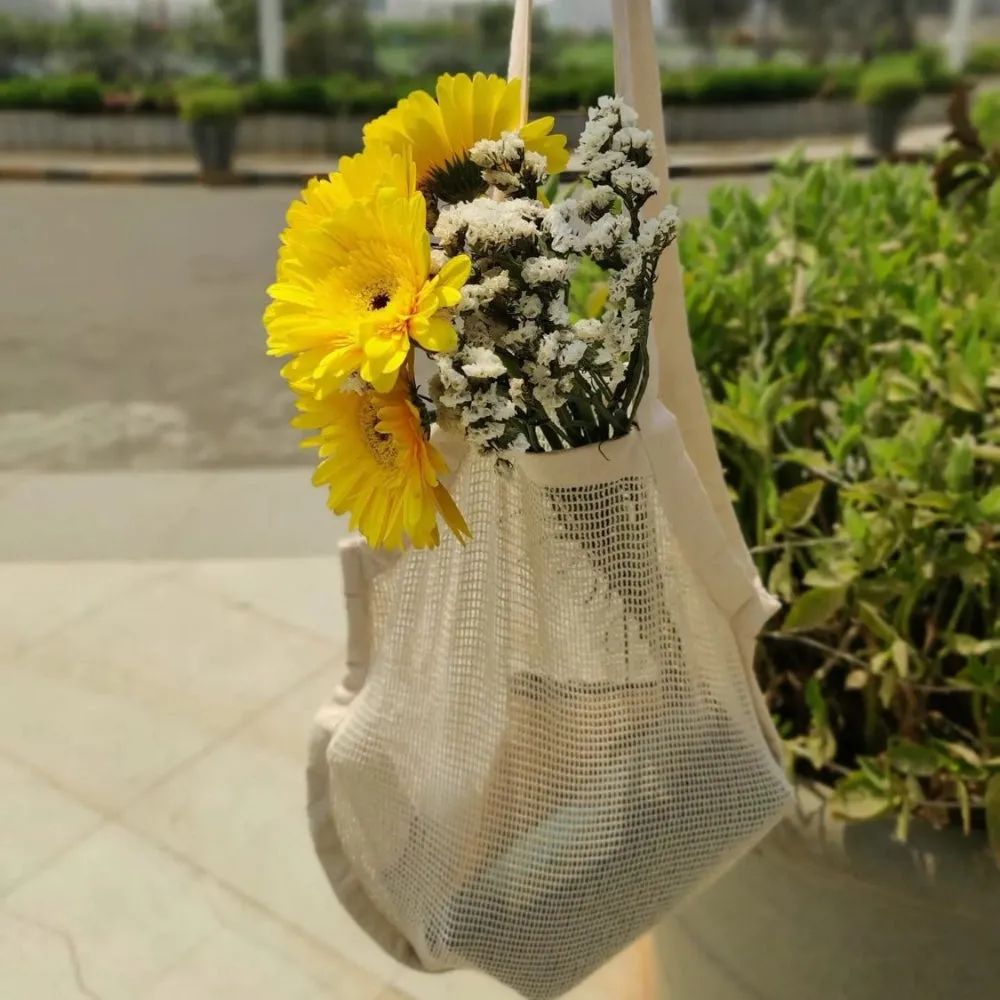 Cotton Mesh Shopping Bag | Stylish & Functional Foldable Tote Bag
