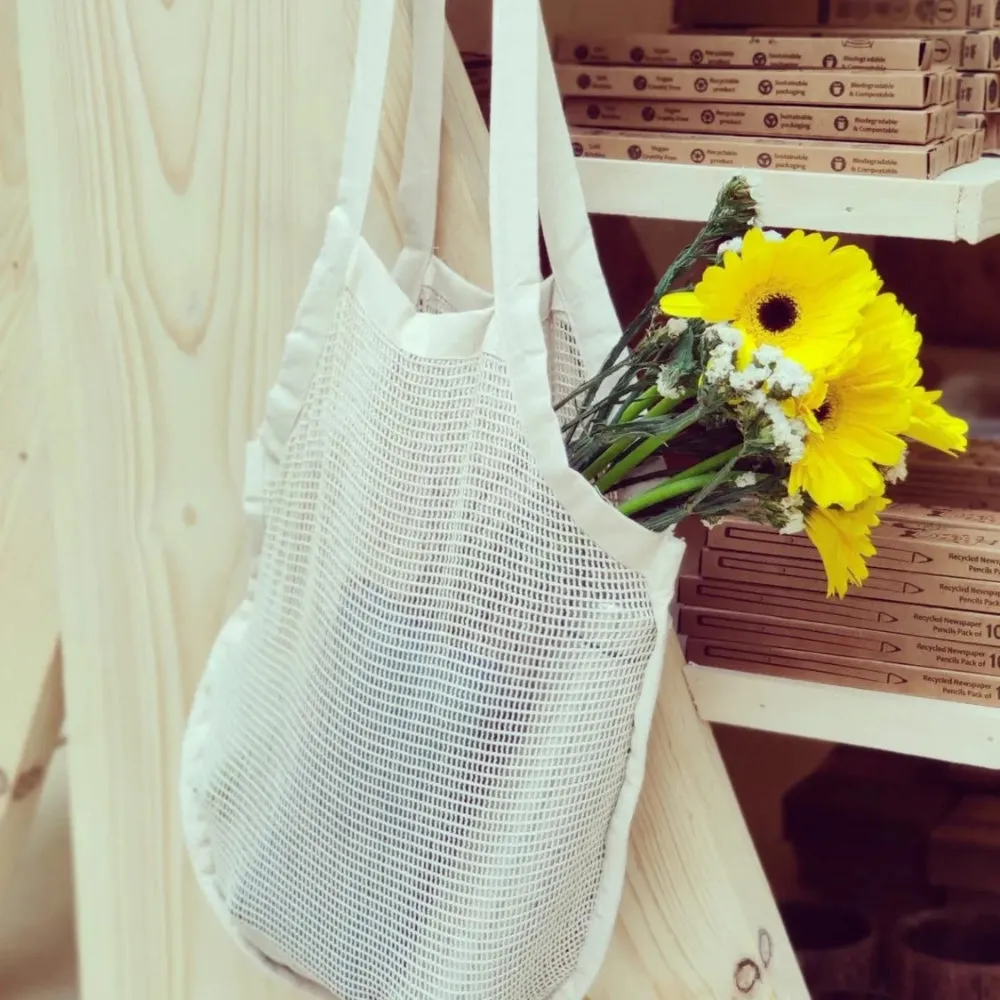 Cotton Mesh Shopping Bag | Stylish & Functional Foldable Tote Bag