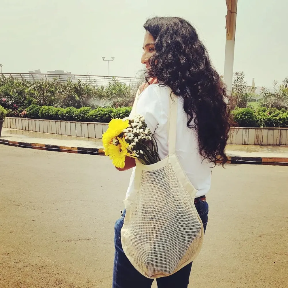 Cotton Mesh Shopping Bag | Stylish & Functional Foldable Tote Bag